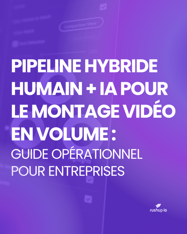 Pipeline hybride humain + IA pour le montage vidéo en volume